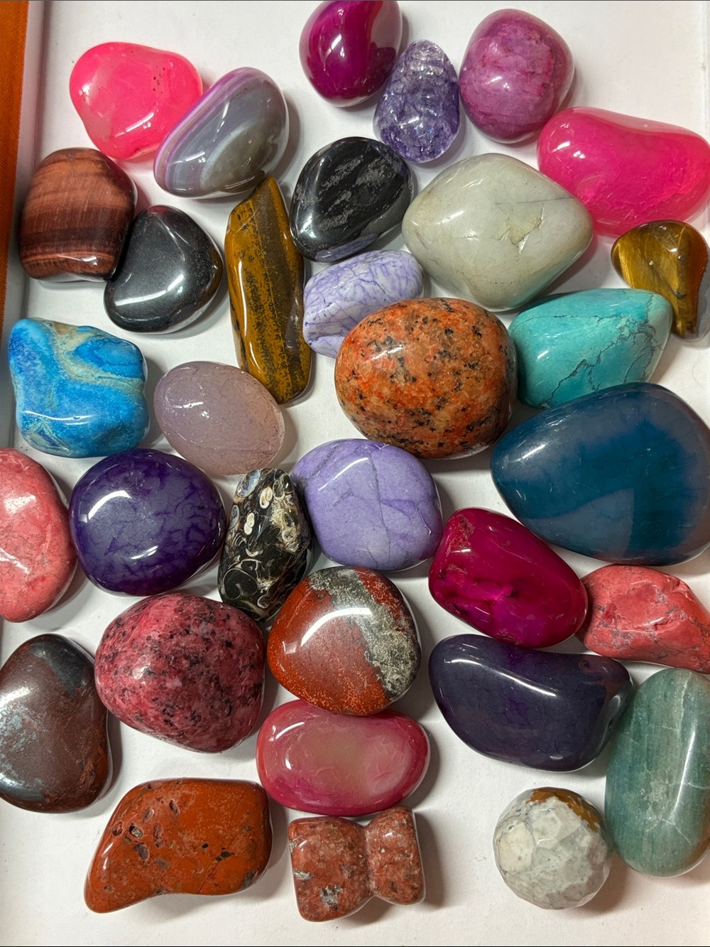 Colorful Polished Tumbled Gemstone Lot — Mixed Brights
